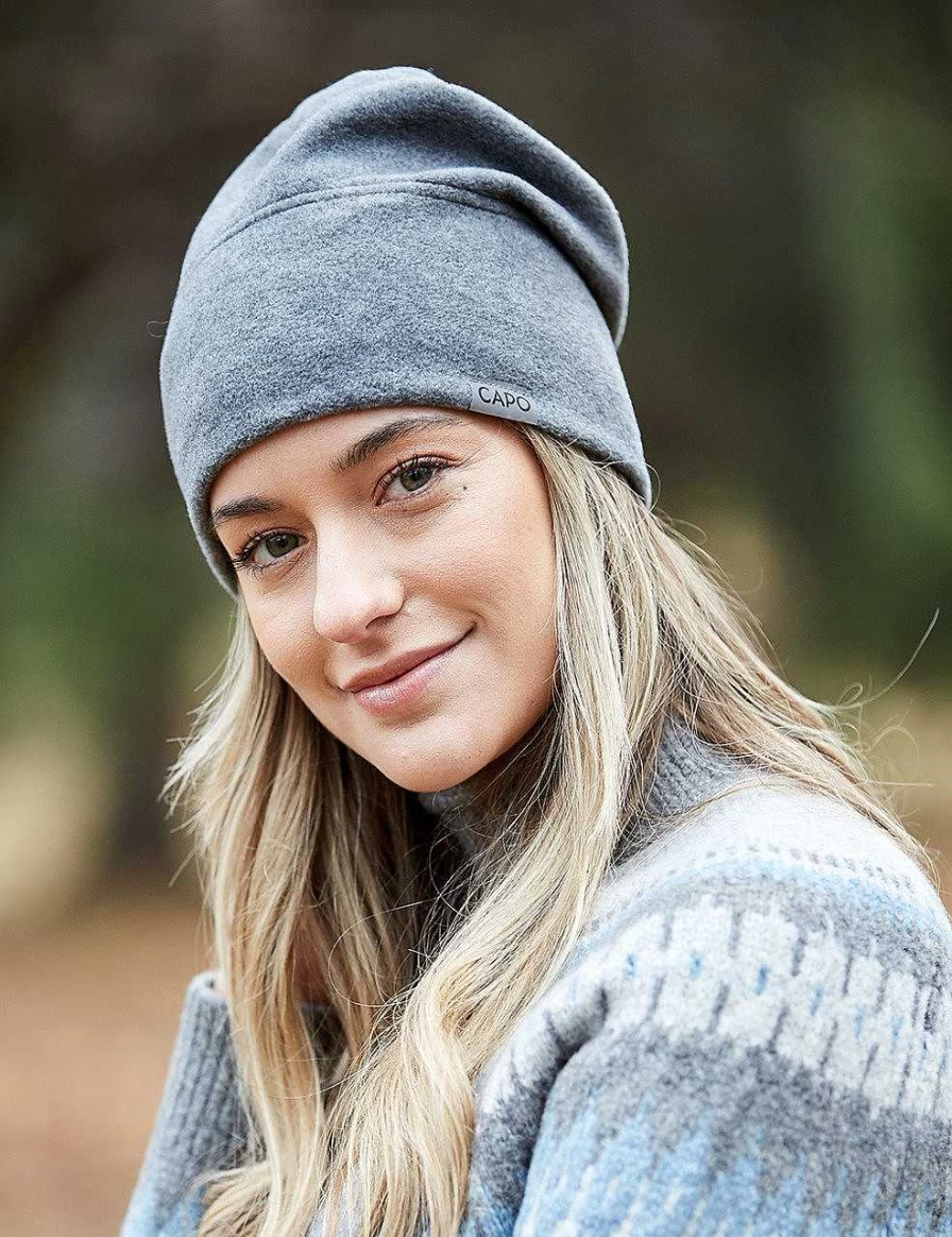 "Capo Women's Fleece Beanie with Reflective Label - Warm Winter Hat"