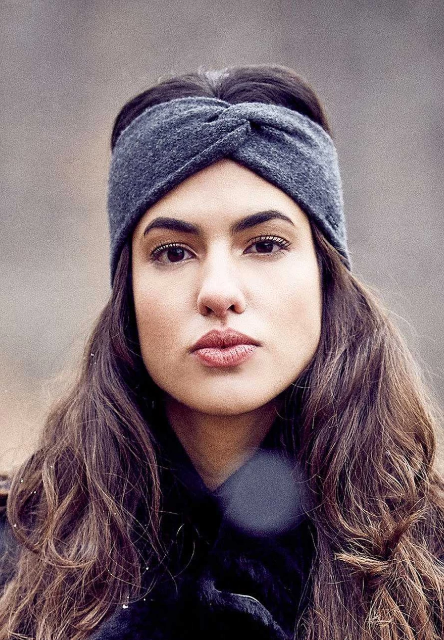 "Capo Women's Double Knit Cashmere Headband with Elegant Knots"
