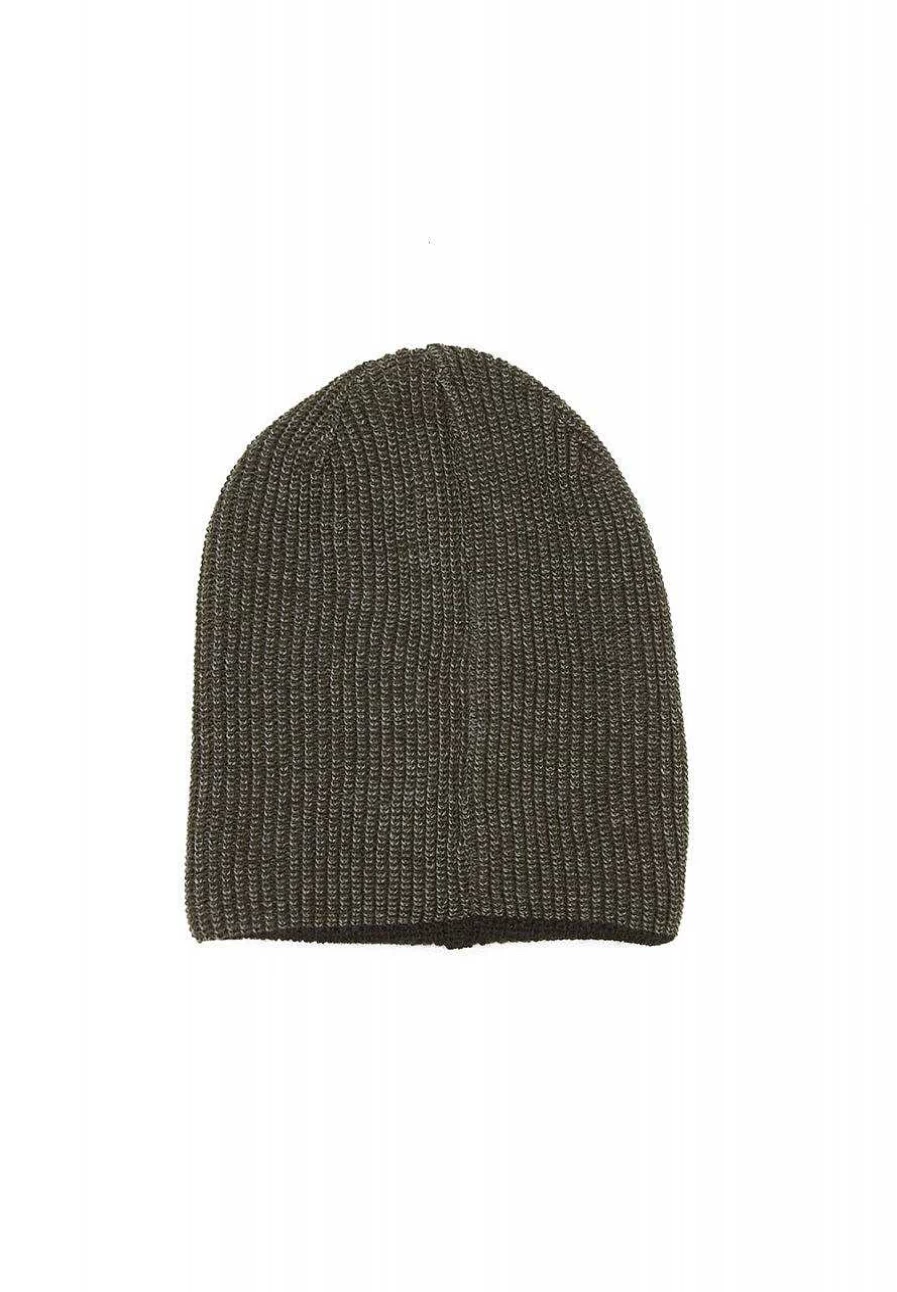 Capo Men's Knitted Beanie - Double Rib Structure, Melange Yarn, Winter Warm Hat