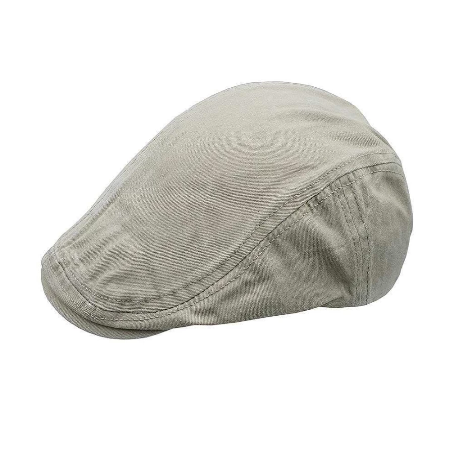 Capo Men's Beige Flat Cap with Plain Elastic Band