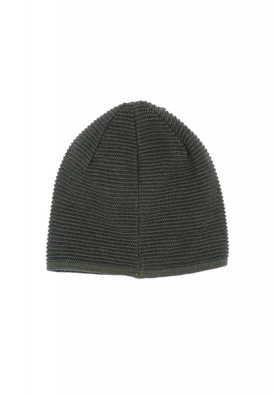 Men's Wool Beanie with Fleece Lining - CAPO Ll Structure Knit Winter Hat