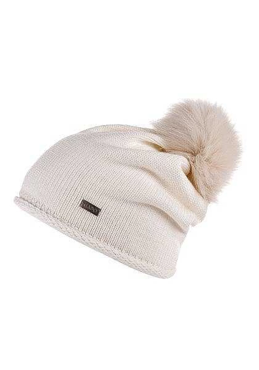 "Capo Women's Lam Cap with Cashmere Touch and Fake Fur Pompom - Winter Fashion Beanie"