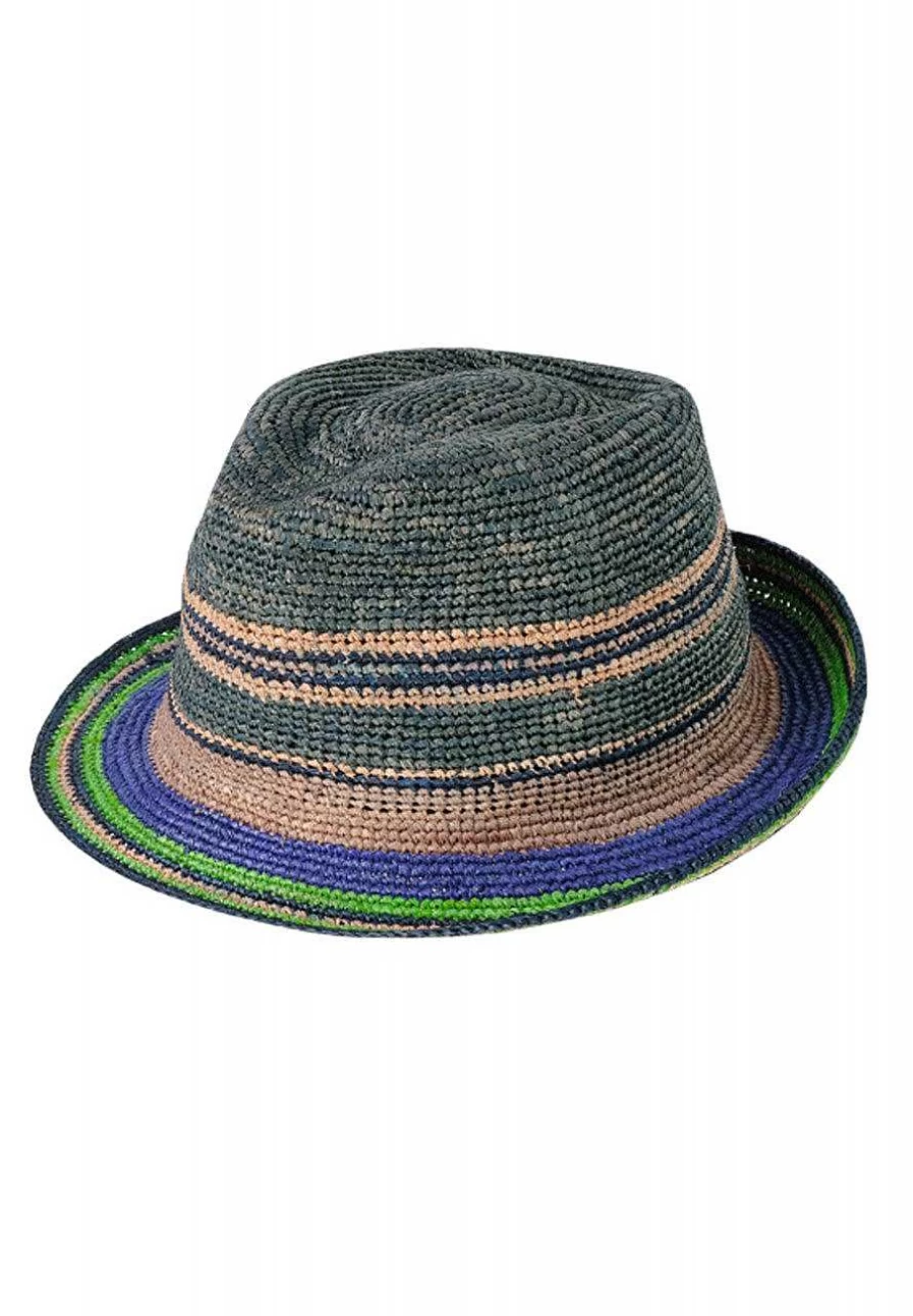 Capo Men's Colorful Straw Trilby Hat for Summer Style