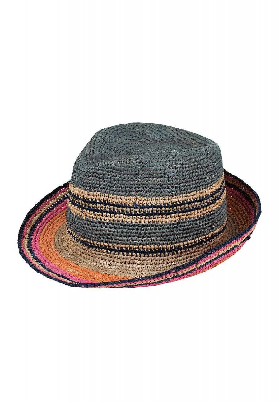 Capo Men's Colorful Straw Trilby Hat for Summer Style