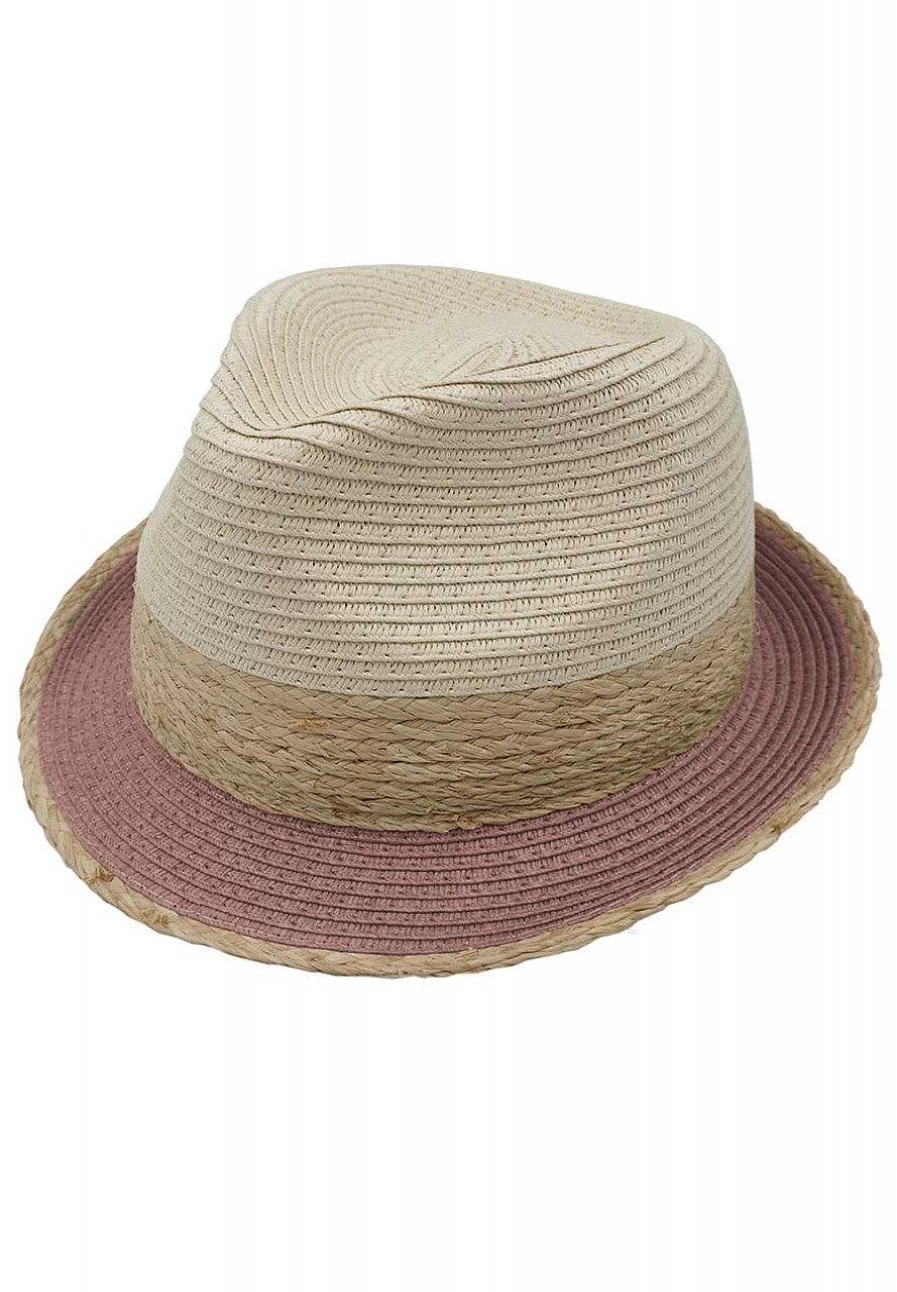 "Capo Women's Fashion Straw Hat with Colored Brim - Stylish Trilby Summer Hat"