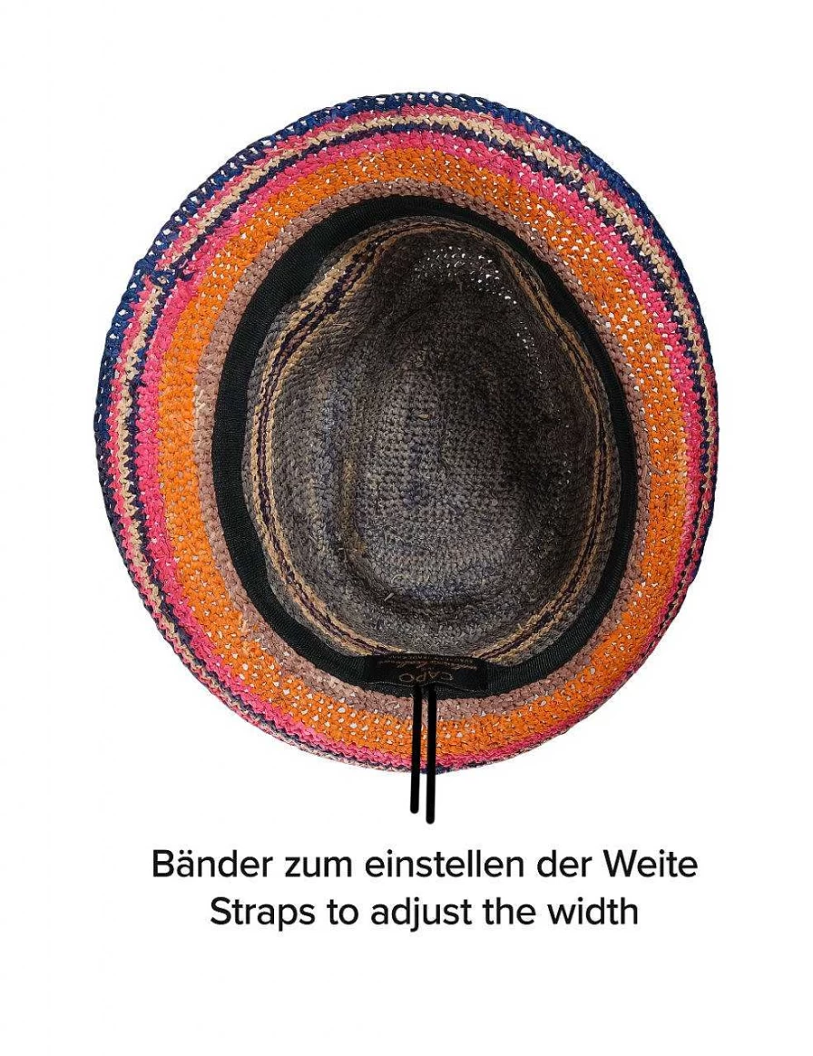 "Capo Women's Colorful Straw Trilby Hat"