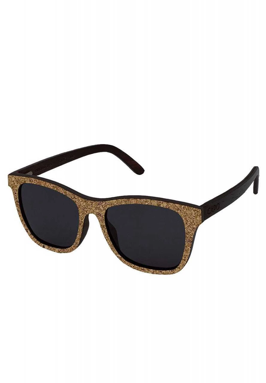 Capo Men's Sunglasses with Cork Frame & Plastic Lenses in Anthracite & Kork Colors