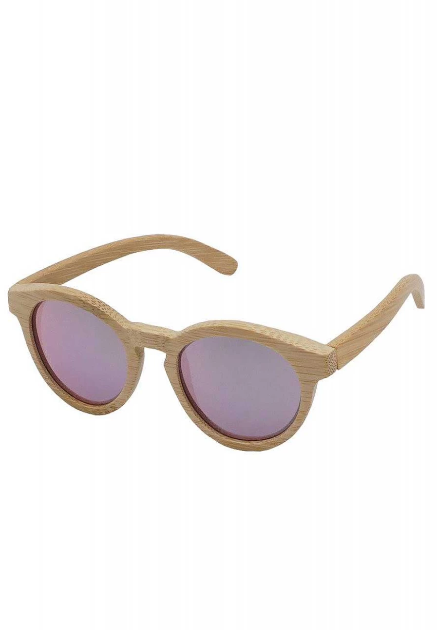 Women's Beige Sunglasses by Capo – Bamboo Frame with Plastic Lenses