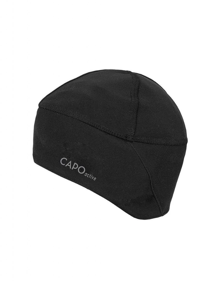 Capo Men's Black Jersey Cap with Reflex Bugler Design
