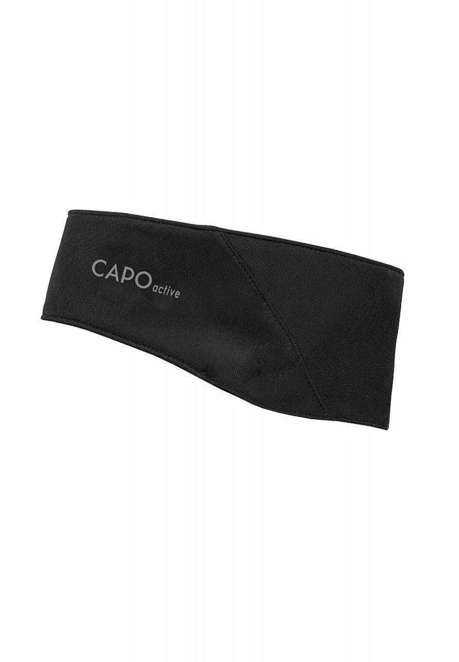 Capo Men's Black Stitched Jersey Headband – Reflex Bugler Design for Sports & Fitness