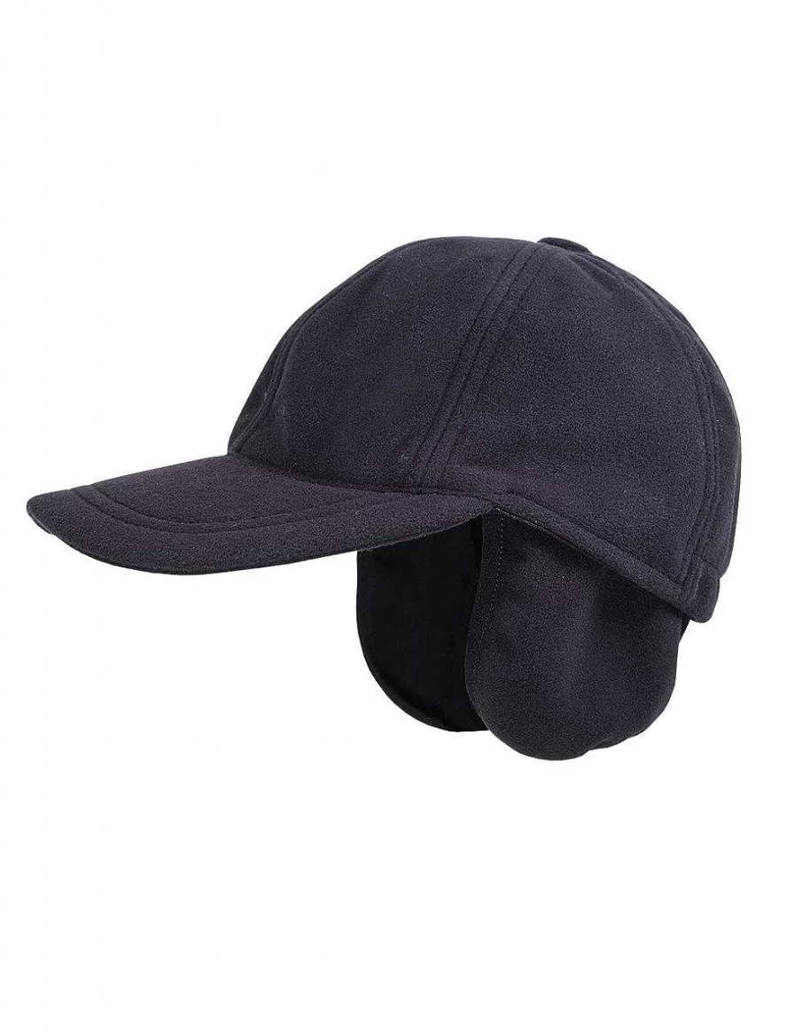 Men's Black Capo Fleece Windstopper Baseball Cap with Reflective Label & Adjustable Ear Flaps