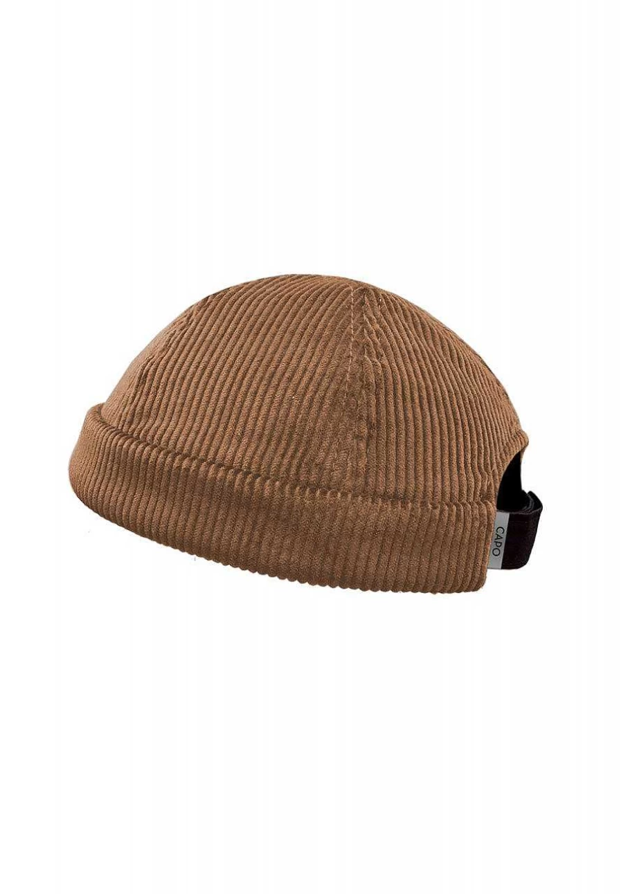 Capo Men's Camel Corduroy Docker Cap