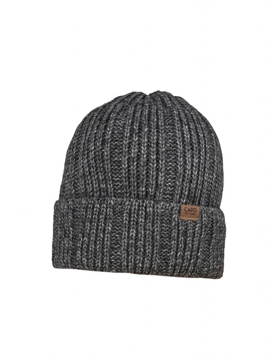 Capo Men's Eco Mel Cap - Recycled Yarn Fleece Lined Beanie for Winter Warmth