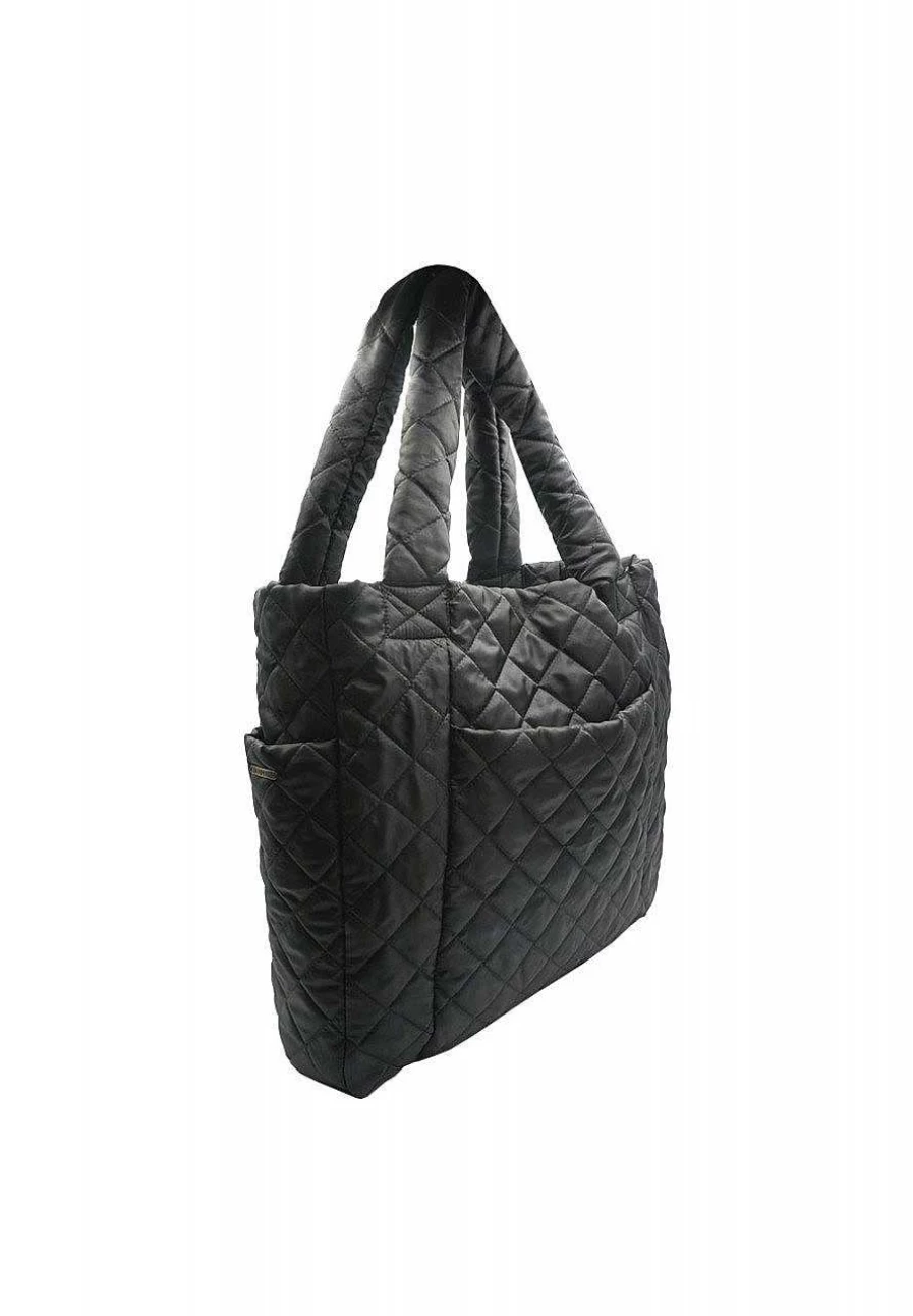 Capo Women's Black Quilted Fabric Bag - Stylish & Elegant Handbag