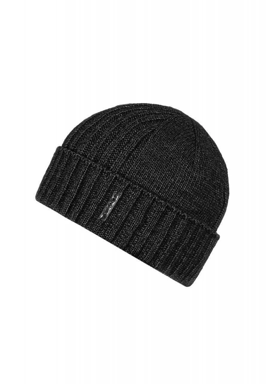 "Capo Men's Knitted Fleece Striped Beanie - Textured Winter Hat for Men"