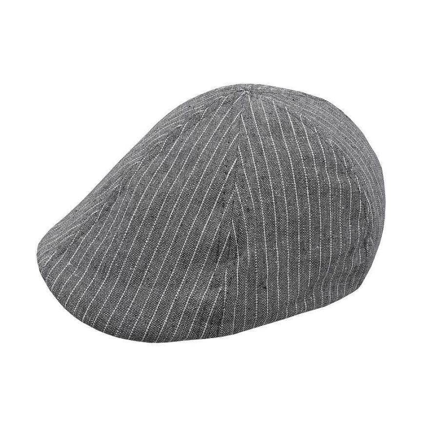 Capo Men's Aluminium Flat Cap with Striped Lining and Elastic Band